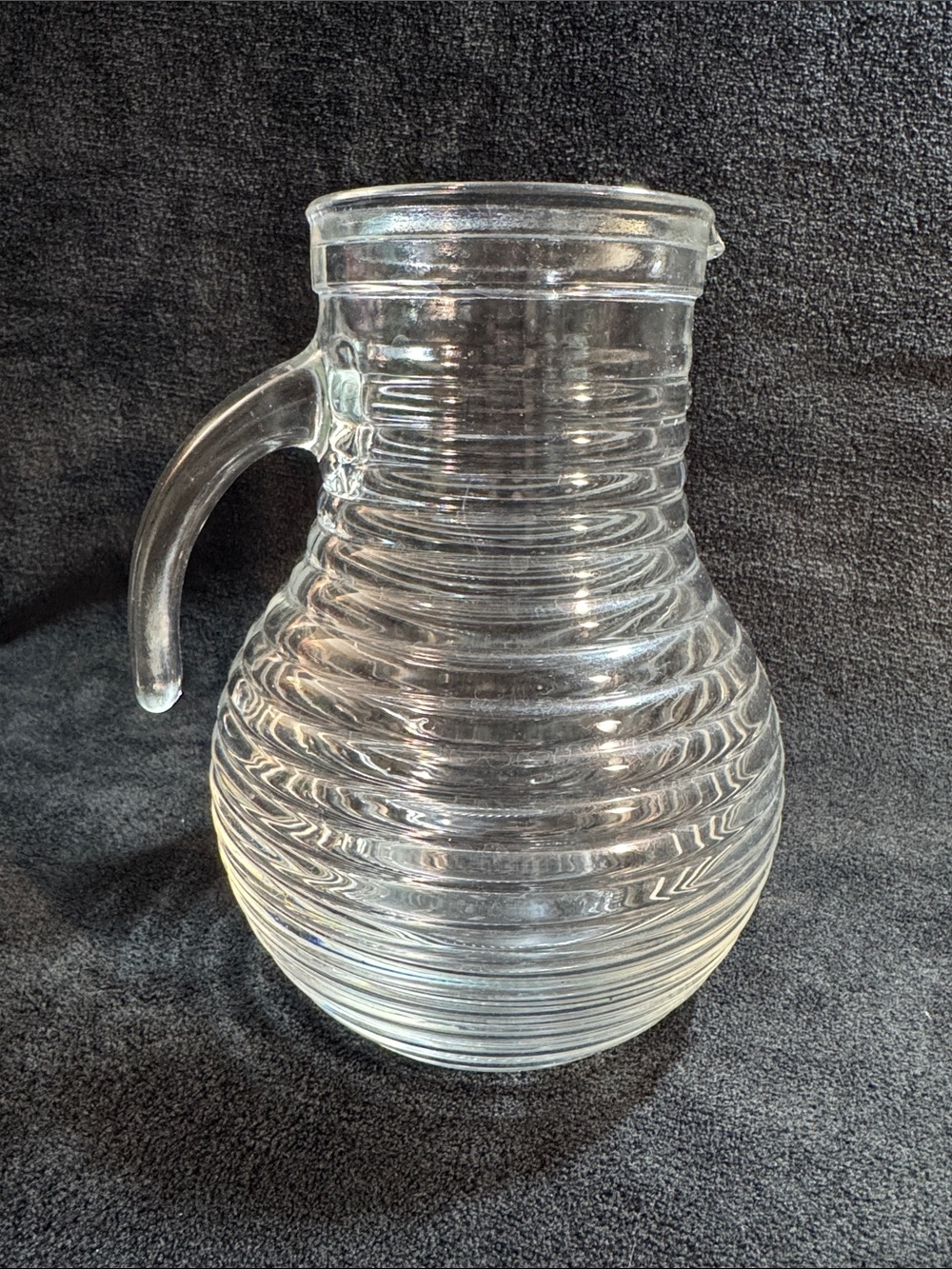 Vintage Bormioli Rocco Viva Beehive-Style Glass Pitcher